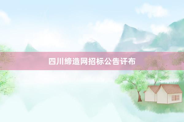 四川缔造网招标公告讦布