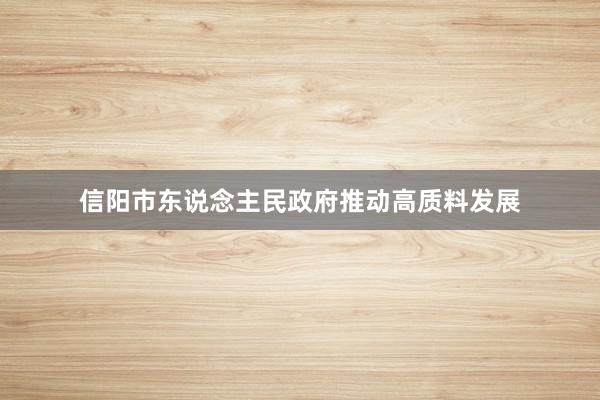 信阳市东说念主民政府推动高质料发展